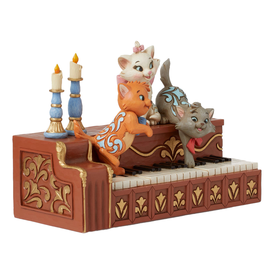 Jim Shore Disney Traditions: Aristocat Kittens Playing Piano Figurine sparkle-castle