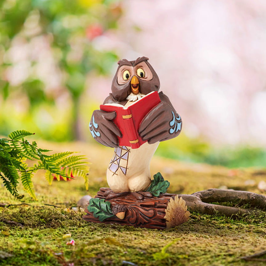 Jim Shore Disney Traditions: Owl Reading A Book Mini Figurine sparkle-castle