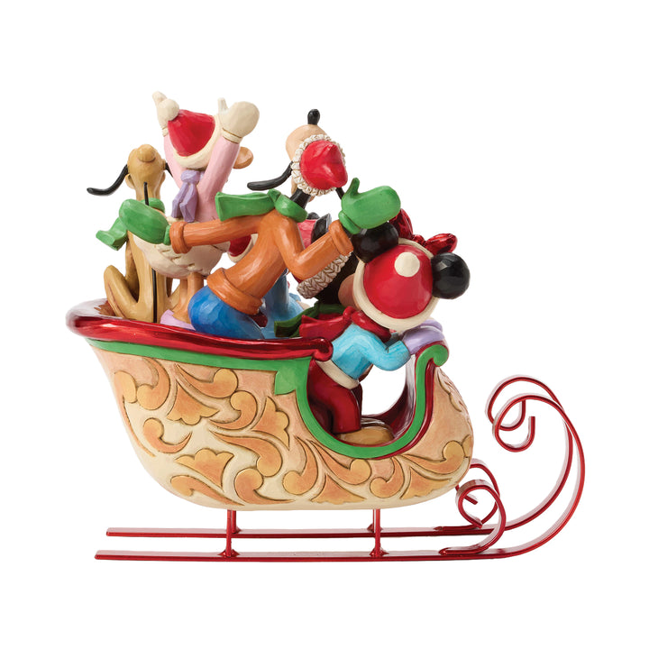Jim Shore Disney Traditions: Mickey & Friends In Sleigh Figurine sparkle-castle