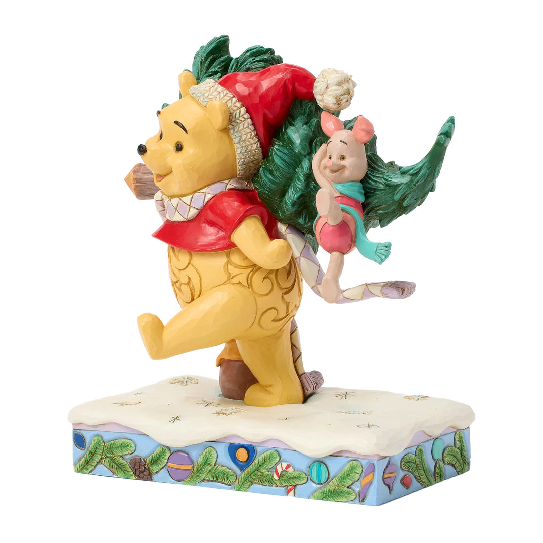 Jim Shore Disney Traditions: Pooh and Piglet Christmas Tree Figurine sparkle-castle