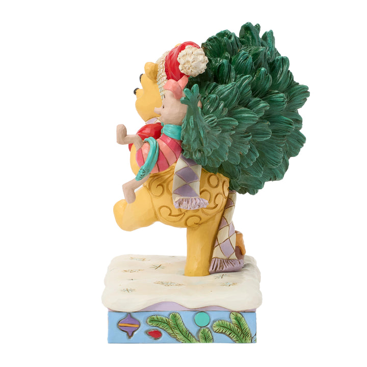 Jim Shore Disney Traditions: Pooh and Piglet Christmas Tree Figurine sparkle-castle