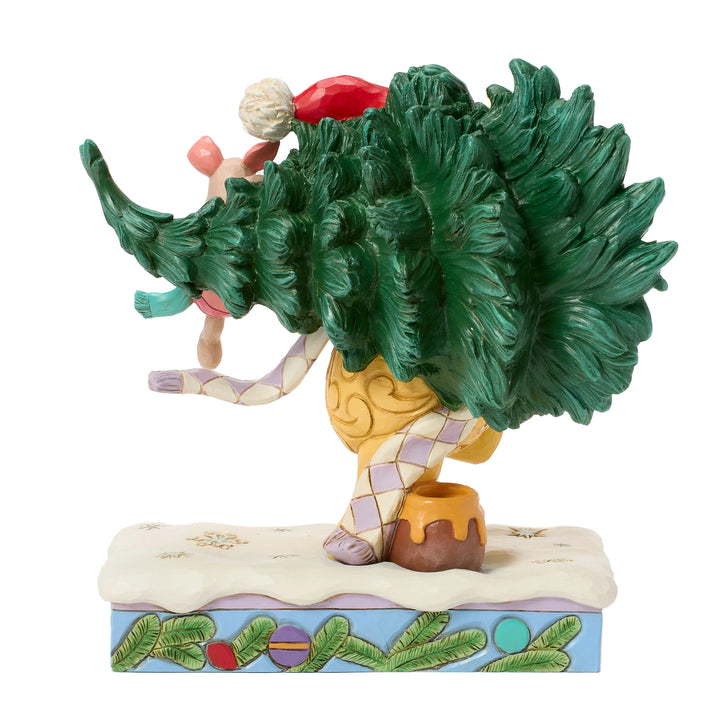 Jim Shore Disney Traditions: Pooh and Piglet Christmas Tree Figurine sparkle-castle