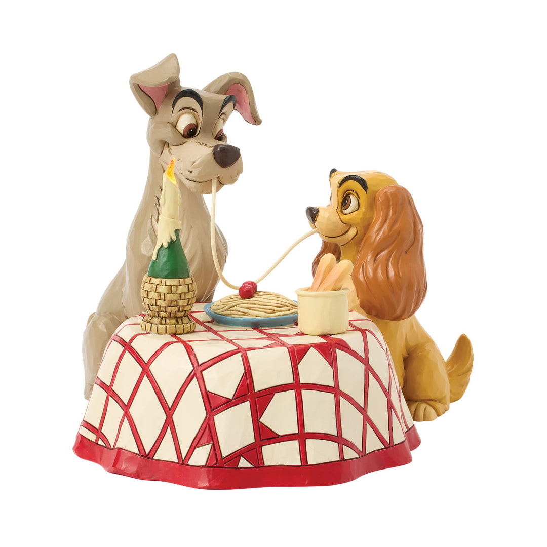 Jim Shore Disney Traditions: Lady & The Tramp Spaghetti Scene Figurine sparkle-castle