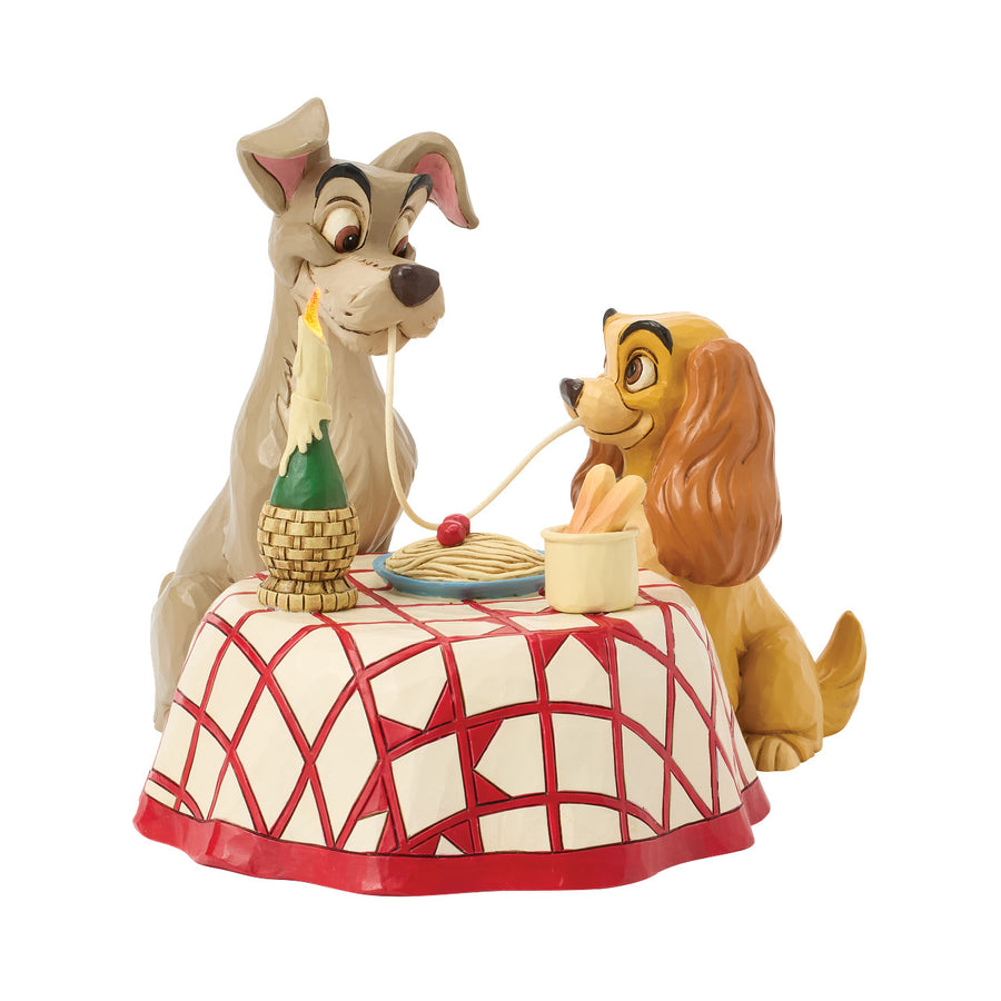 Jim Shore Disney Traditions: Lady & The Tramp Spaghetti Scene Figurine sparkle-castle