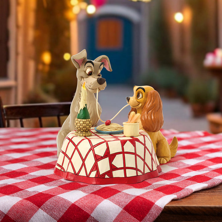 Jim Shore Disney Traditions: Lady & The Tramp Spaghetti Scene Figurine sparkle-castle