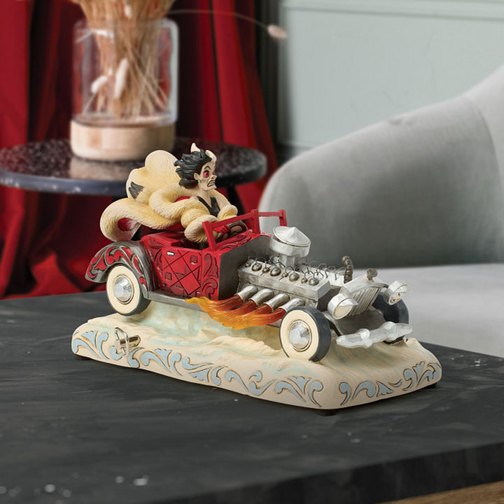 Jim Shore Disney Traditions: Cruella In Car Figurine sparkle-castle