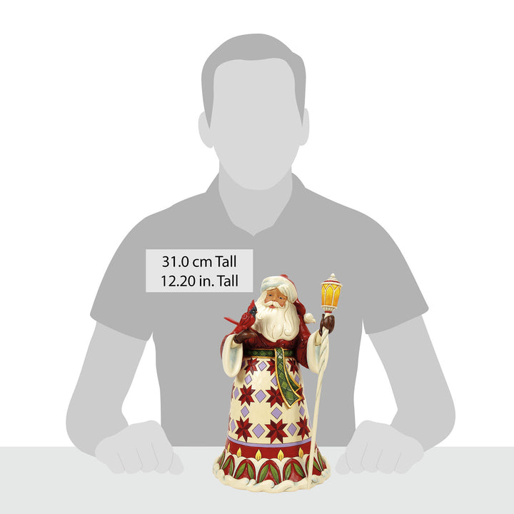 Jim Shore Heartwood Creek: Santa with Cardinal on Hand Figurine sparkle-castle
