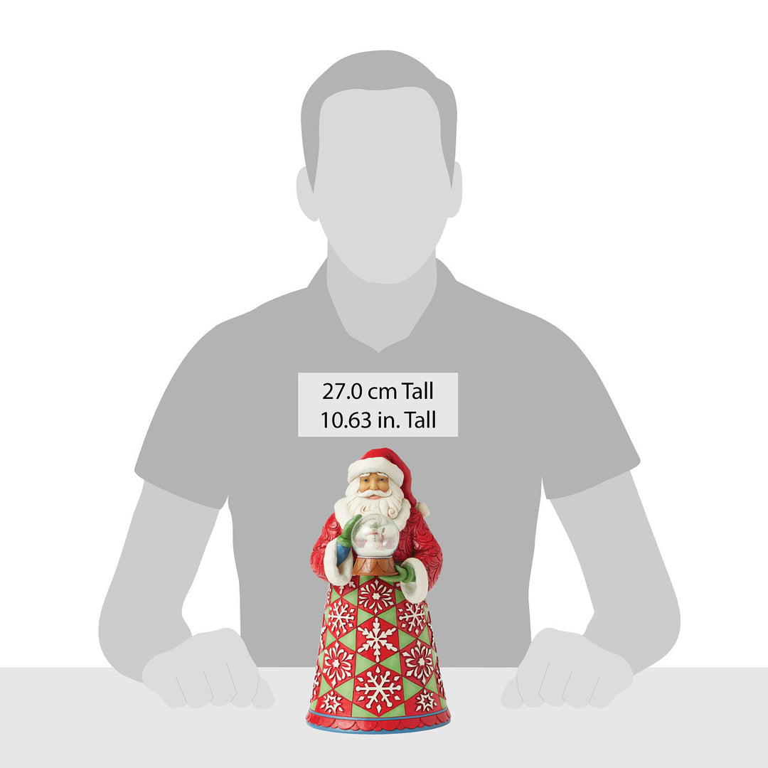 Jim Shore Heartwood Creek: Santa Holding Snowman Mini Globe Figurine sparkle-castle