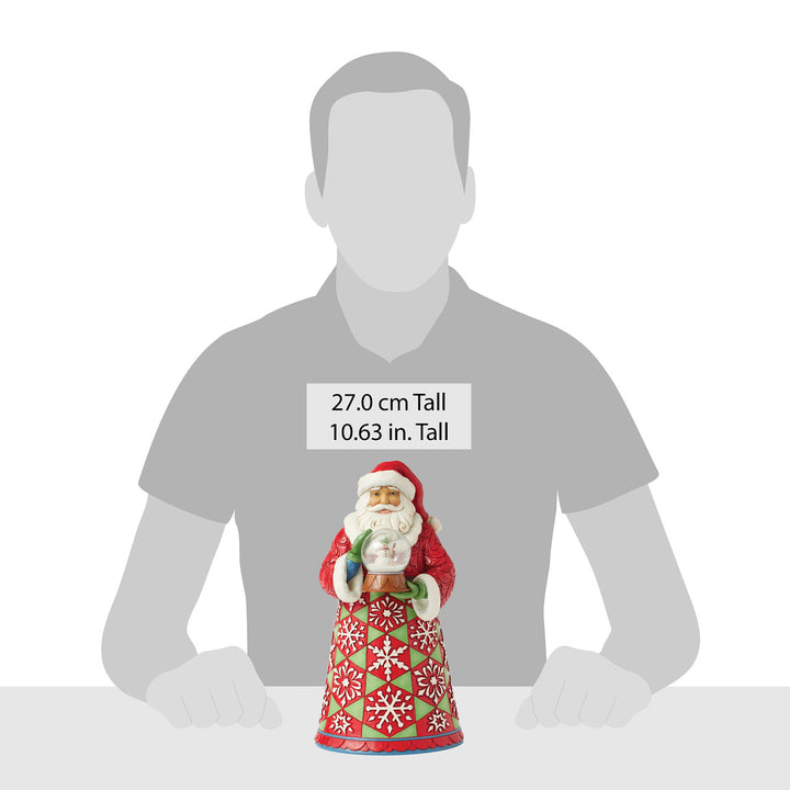 Jim Shore Heartwood Creek: Santa Holding Snowman Mini Globe Figurine sparkle-castle