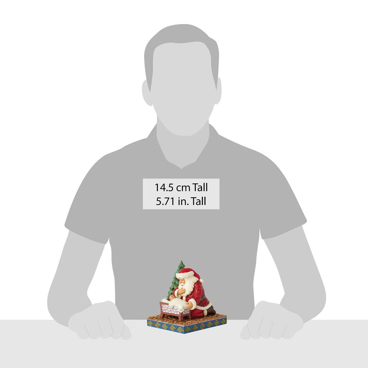 Jim Shore Heartwood Creek: Santa Kneeling Over Baby Jesus Figurine sparkle-castle