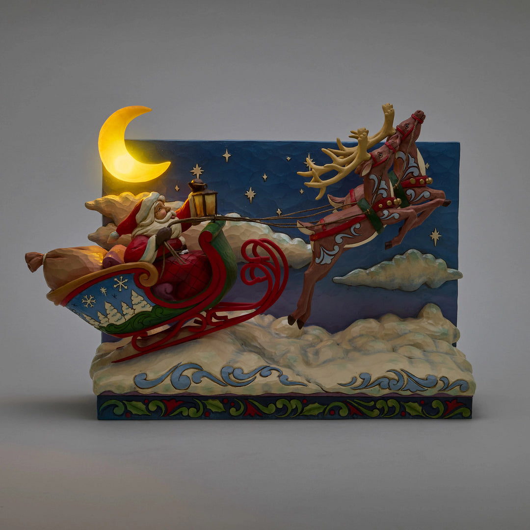 Jim Shore Heartwood Creek: Deluxe Santa Sleigh with Reindeer Scene Figurine sparkle-castle