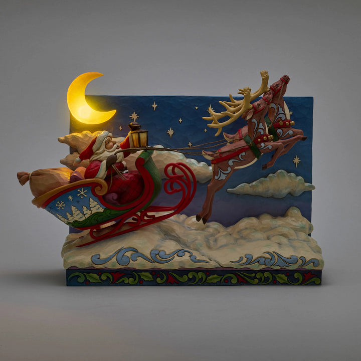 Jim Shore Heartwood Creek: Deluxe Santa Sleigh with Reindeer Scene Figurine sparkle-castle