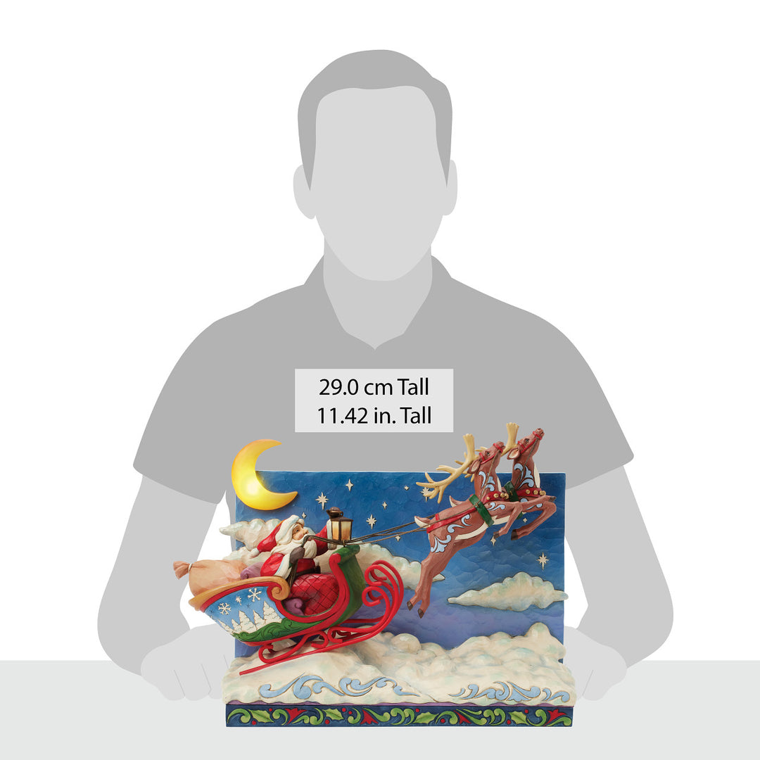 Jim Shore Heartwood Creek: Deluxe Santa Sleigh with Reindeer Scene Figurine sparkle-castle