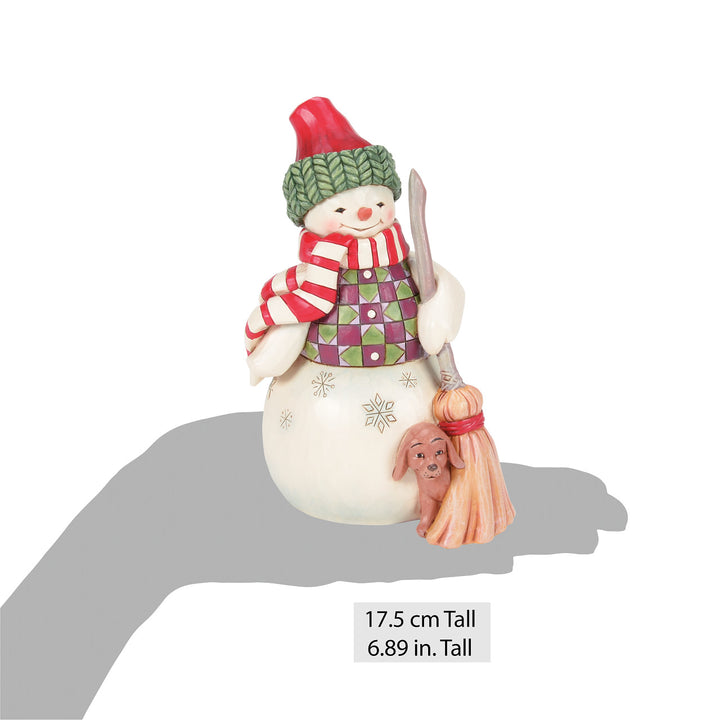 Jim Shore Heartwood Creek: Snowman with Dog Peeking Figurine sparkle-castle