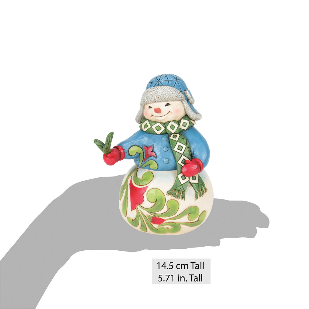 Jim Shore Heartwood Creek: Snowman With Evergreen Sprig Figurine sparkle-castle