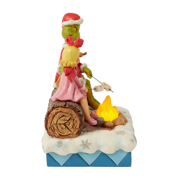 Jim Shore The Grinch: Grinch, Max, Cindy Roasting Marshmallows Figurine sparkle-castle