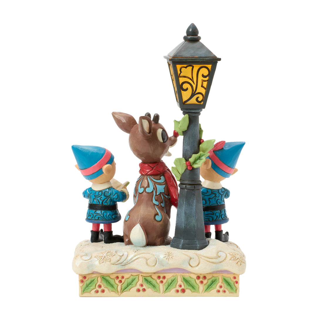 Jim Shore Rudolph Traditions: Rudolph and Elves Caroling Figurine sparkle-castle