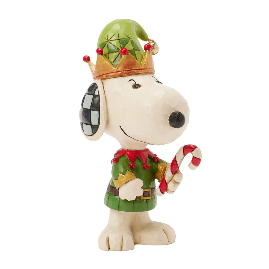 Jim Shore Peanuts: Snoopy Christmas Elf Miniature Figurine sparkle-castle
