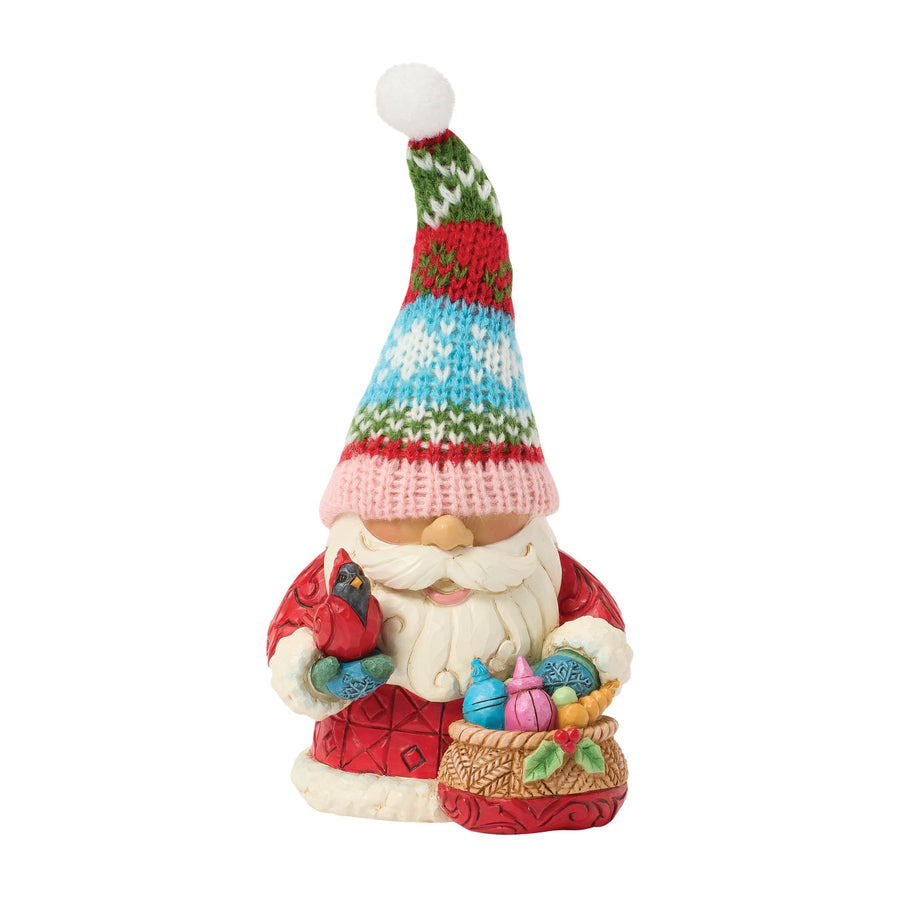 Jim Shore Heartwood Creek: Holiday Gnome In Knit Hat Figurine sparkle-castle