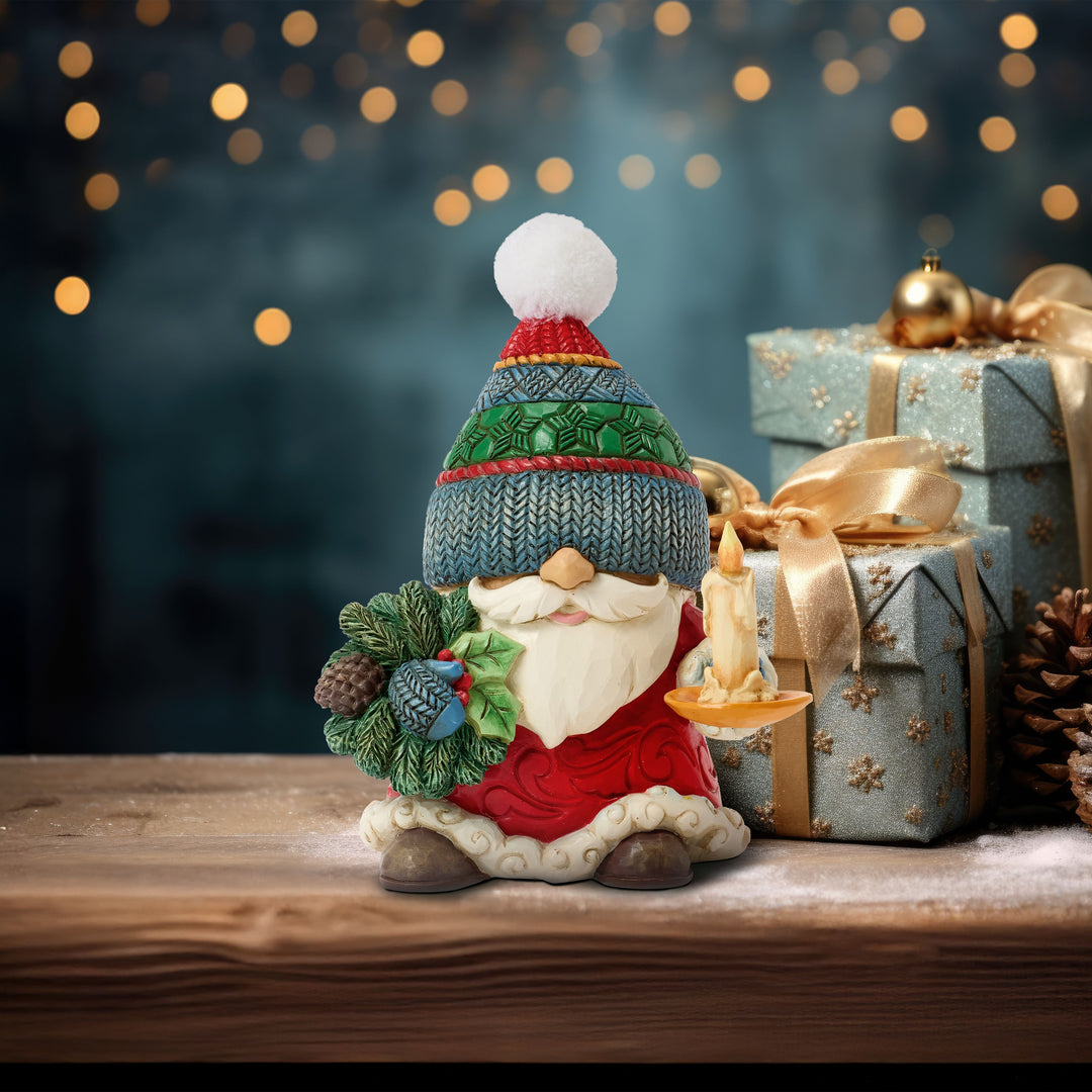 Jim Shore Heartwood Creek: Gnome With Chamber Candle Figurine sparkle-castle