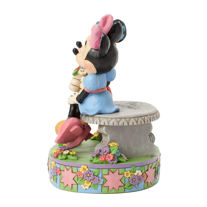 Jim Shore Disney Traditions: Mickey and Minnie on Spring Bench Figurine sparkle-castle