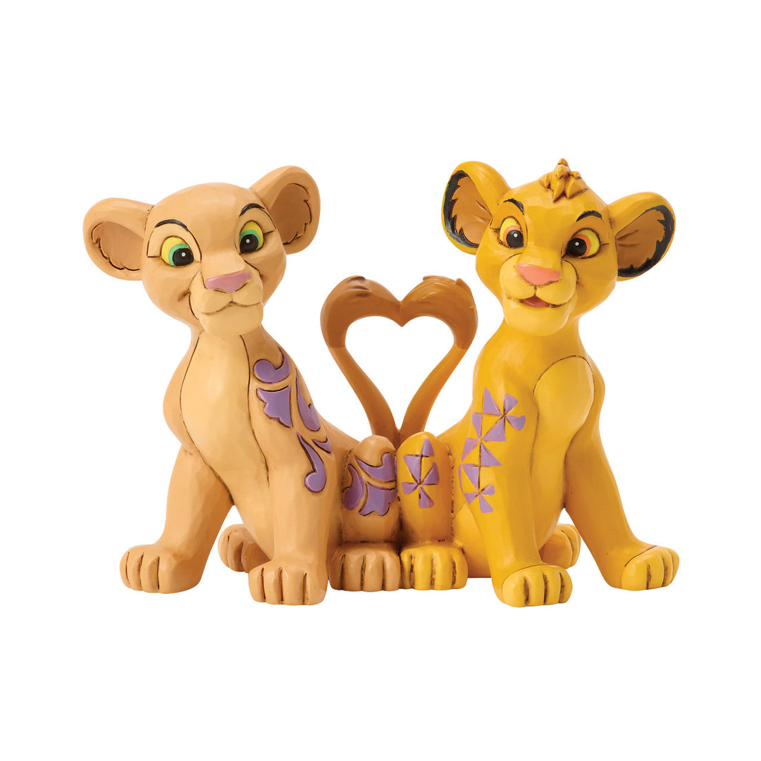 Jim Shore Disney Traditions: Simba & Nala With Tails Forming Heart Figurine sparkle-castle