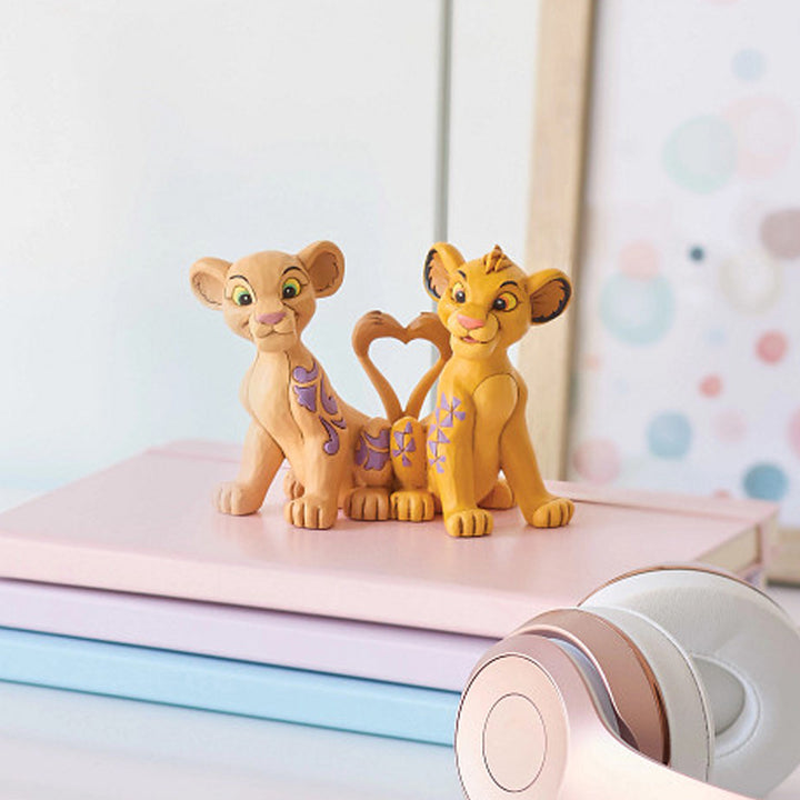 Jim Shore Disney Traditions: Simba & Nala With Tails Forming Heart Figurine sparkle-castle