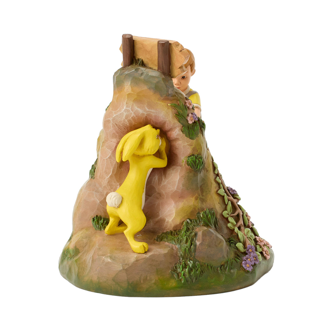 Jim Shore Disney Traditions: Pulling Pooh Out Of Rabbit's House Figurine sparkle-castle