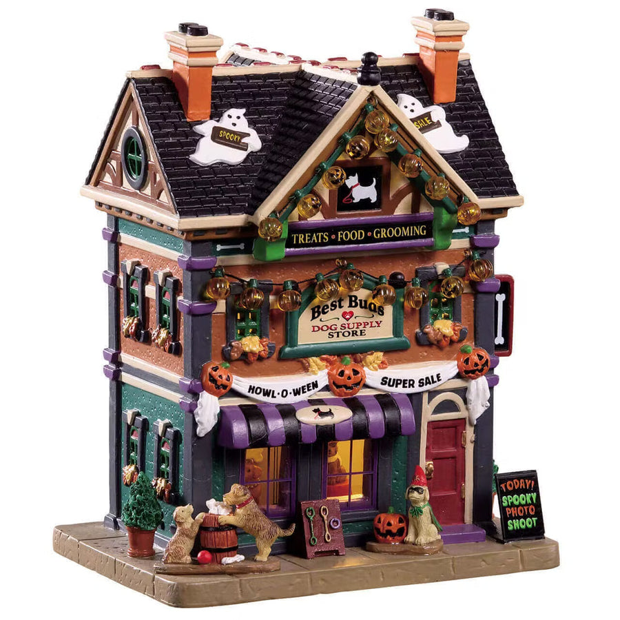 Lemax Spooky Town Village: Best Buds Dog Supply Store sparkle-castle