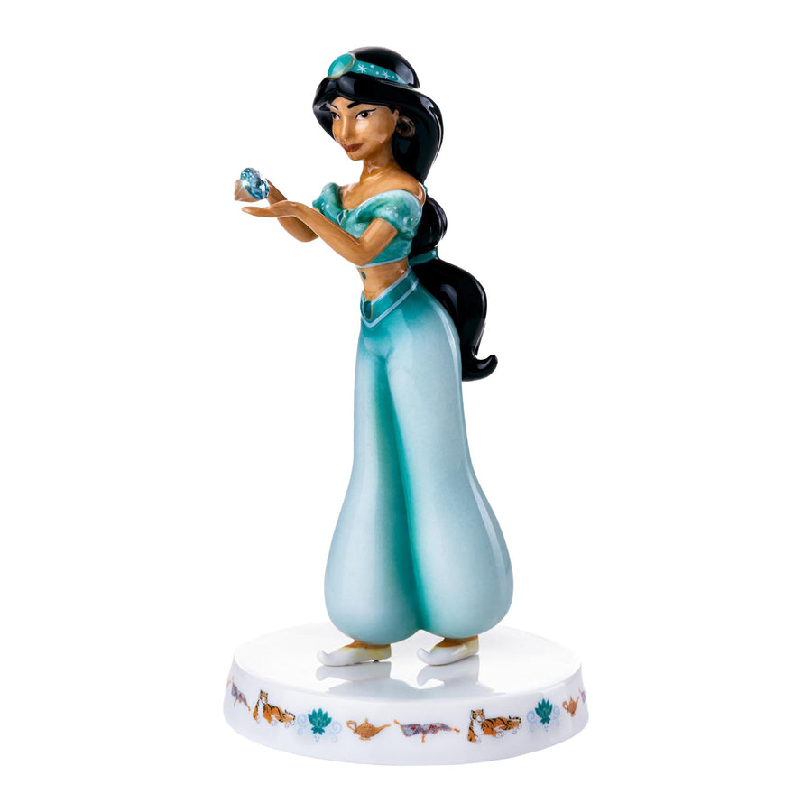Disney English Ladies: Jasmine Holding Aquamarine March Birthstone Figurine sparkle-castle