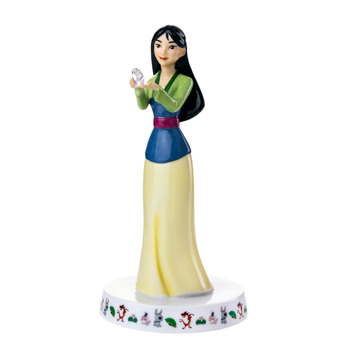 Disney English Ladies: Mulan Holding Diamond April Birthstone Figurine sparkle-castle