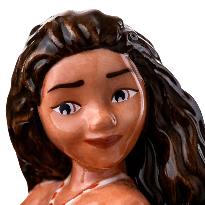 Disney English Ladies: Moana Holding Ruby July Birthstone Figurine sparkle-castle