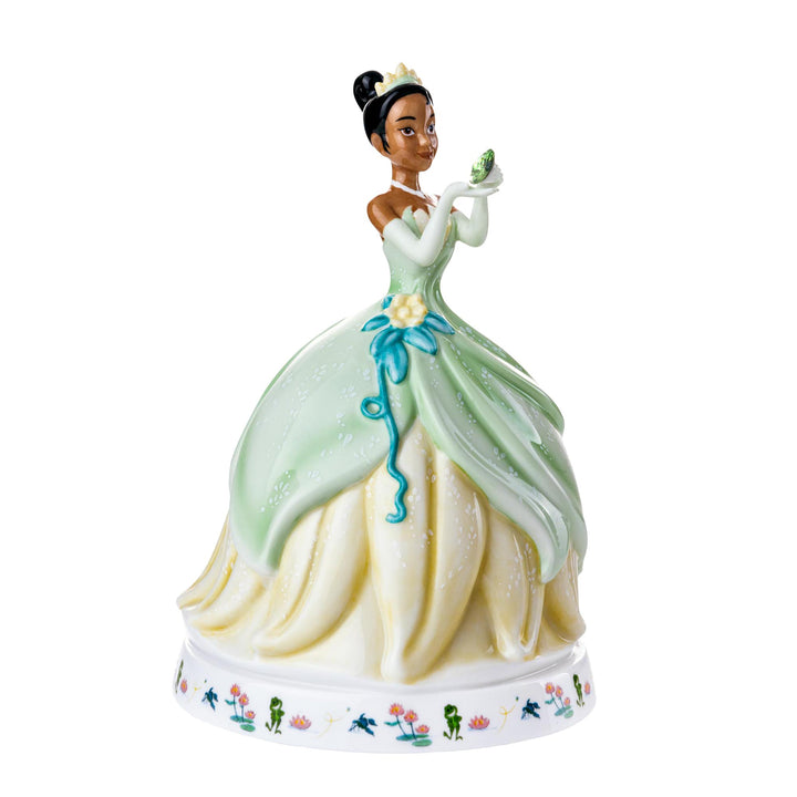 Disney English Ladies: Tiana Holding Peridot August Birthstone Figurine sparkle-castle