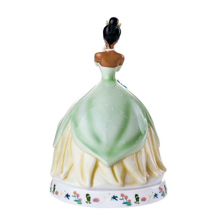 Disney English Ladies: Tiana Holding Peridot August Birthstone Figurine sparkle-castle