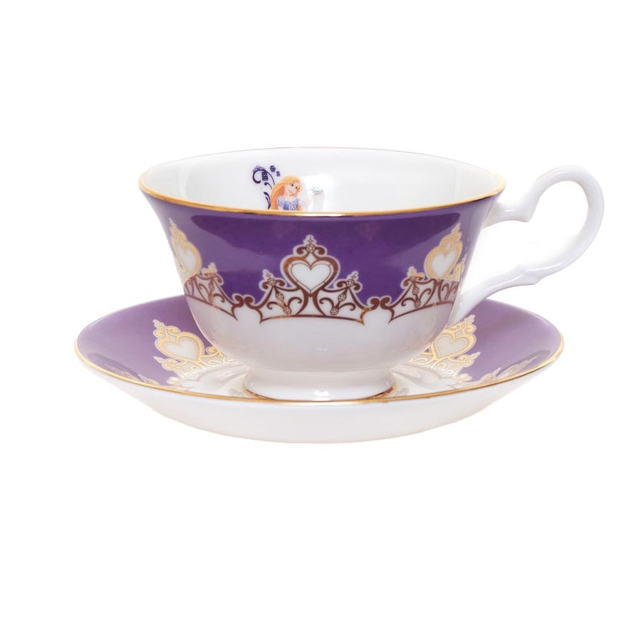 Disney English Ladies: Tiara Gold Rapunzel Decorative Cup & Saucer sparkle-castle