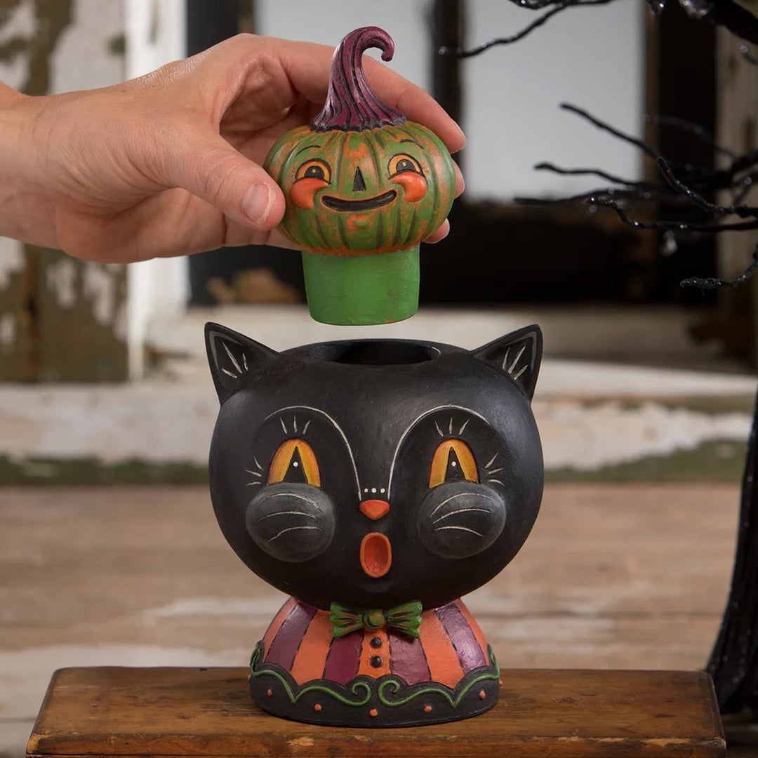 Johanna Parker by Bethany Lowe: Halloween Black Jack & Kinny Green Stack Jar sparkle-castle