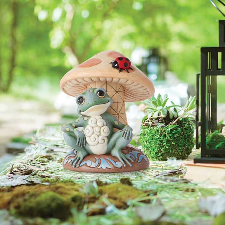 Jim Shore Heartwood Creek: Frog Leaning On Mushroom Figurine sparkle-castle