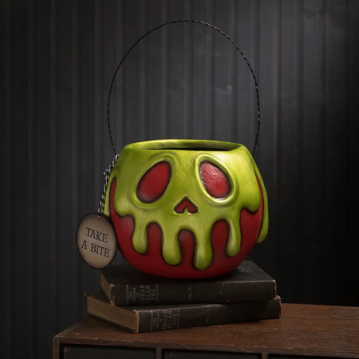 LeeAnn Kress by Bethany Lowe: Large Red Apple with Green Poison Bucket sparkle-castle