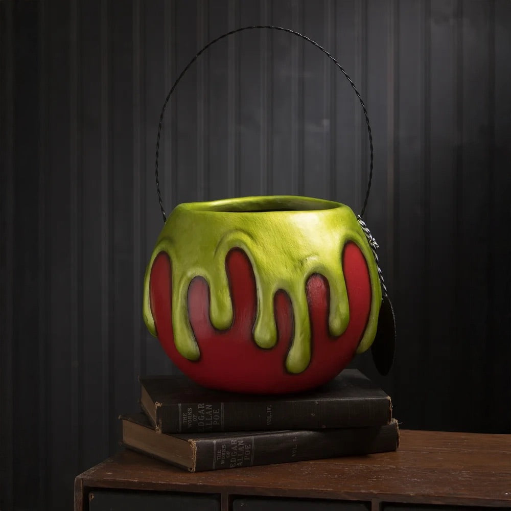 LeeAnn Kress by Bethany Lowe: Large Red Apple with Green Poison Bucket sparkle-castle