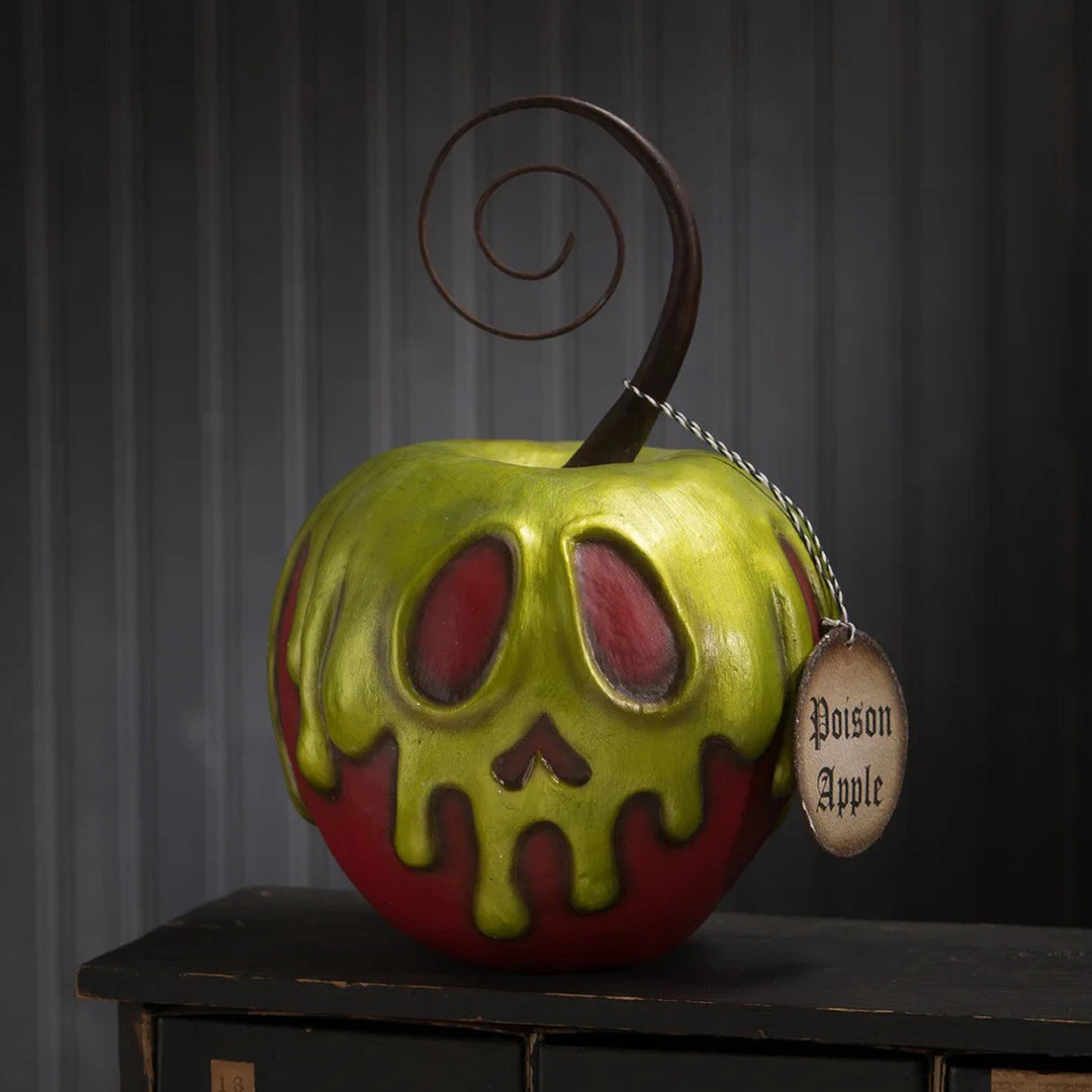 LeeAnn Kress by Bethany Lowe: Large Red Apple with Green Poison Figurine sparkle-castle