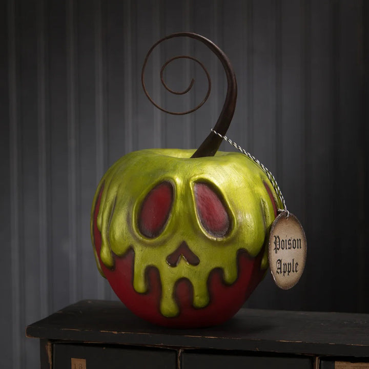 LeeAnn Kress by Bethany Lowe: Large Red Apple with Green Poison Figurine sparkle-castle