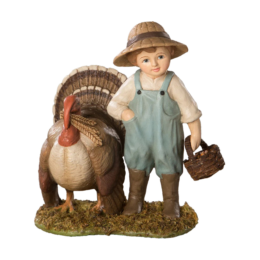 Bethany Lowe: Timmy Turkey Feeder Figurine sparkle-castle