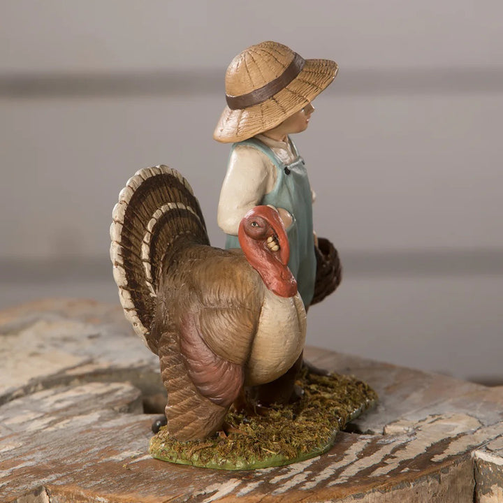 Bethany Lowe: Timmy Turkey Feeder Figurine sparkle-castle