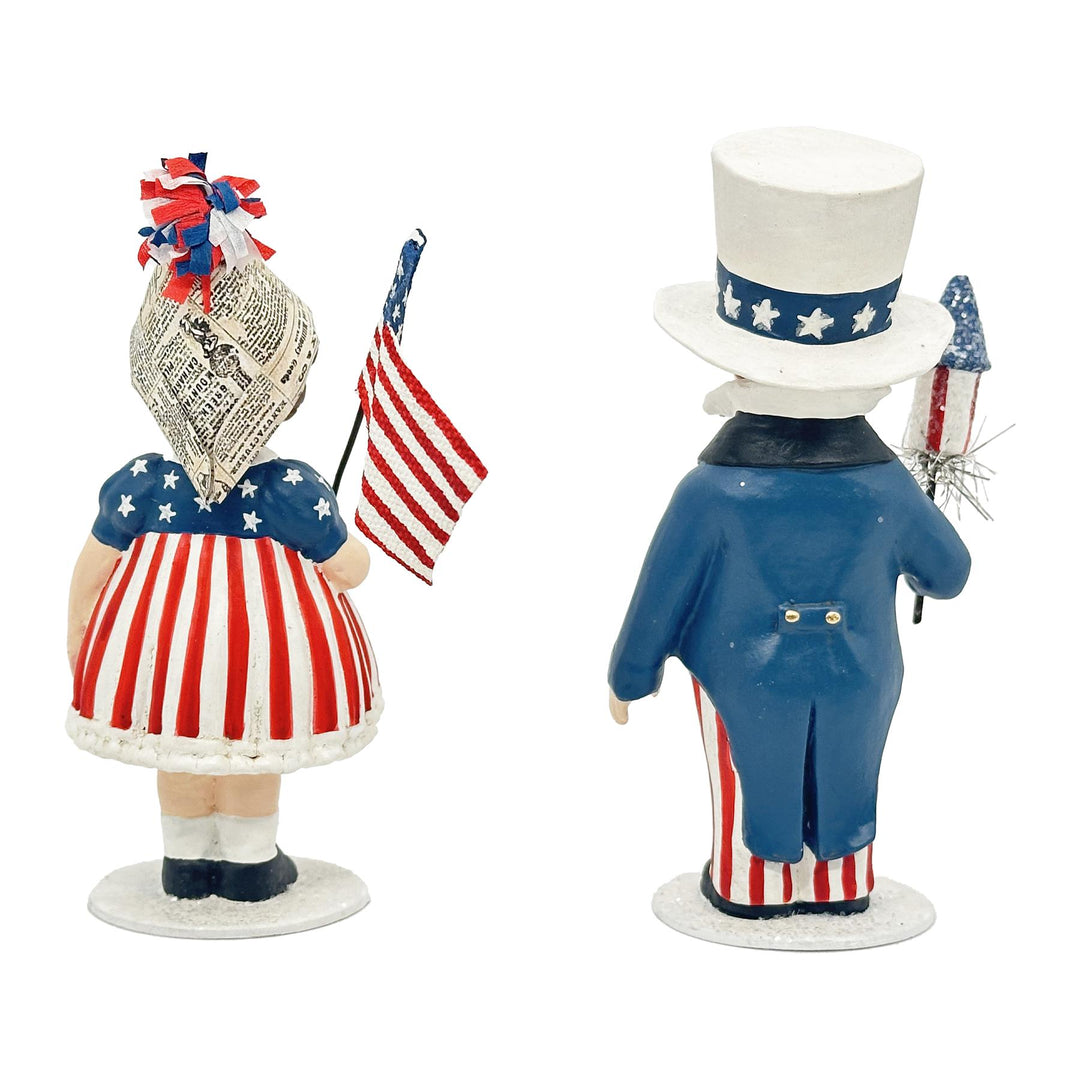 Bethany Lowe: Patriotic Sammy & Betsy, Set of 2 sparkle-castle