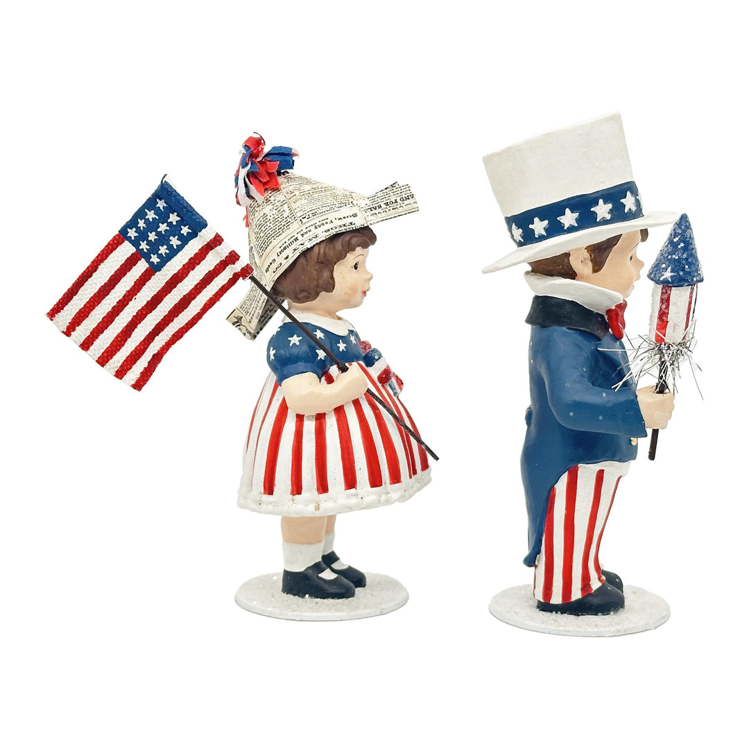Bethany Lowe: Patriotic Sammy & Betsy, Set of 2 sparkle-castle