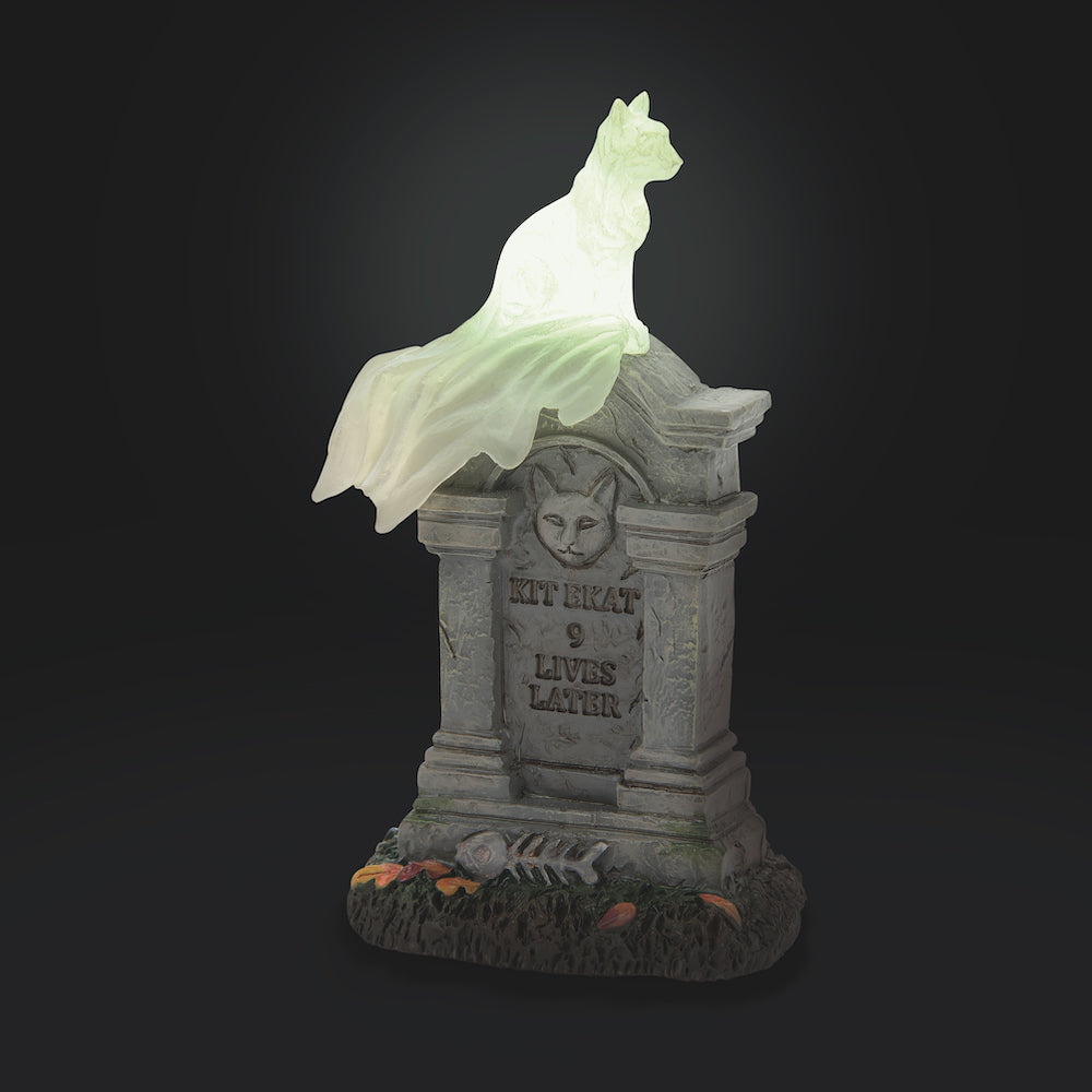 Department 56 Cross Product Halloween Village Accessory: Kit E Kat Tombstone sparkle-castle
