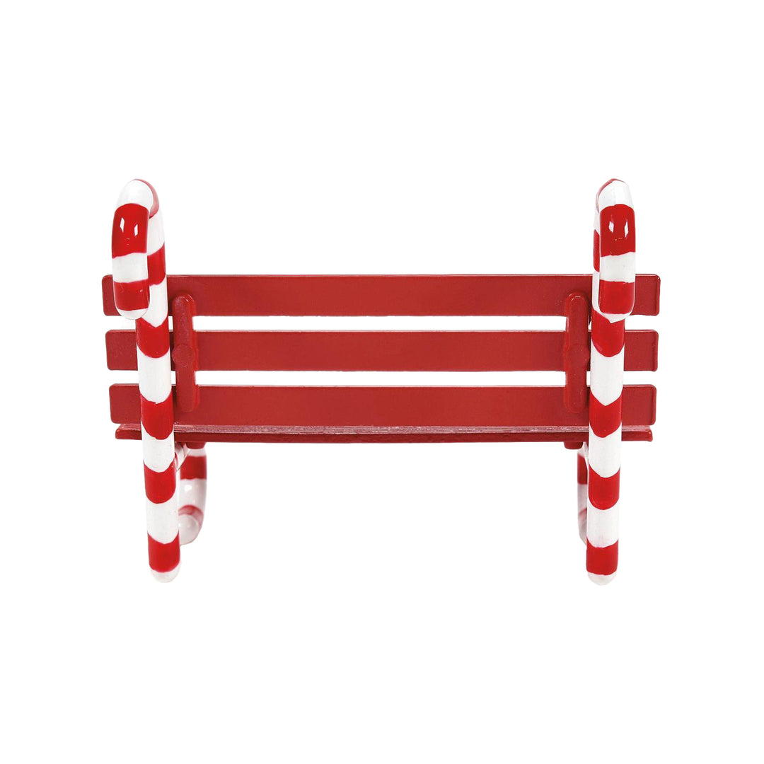Department 56 Cross Product Village Accessory: Peppermint Bench sparkle-castle