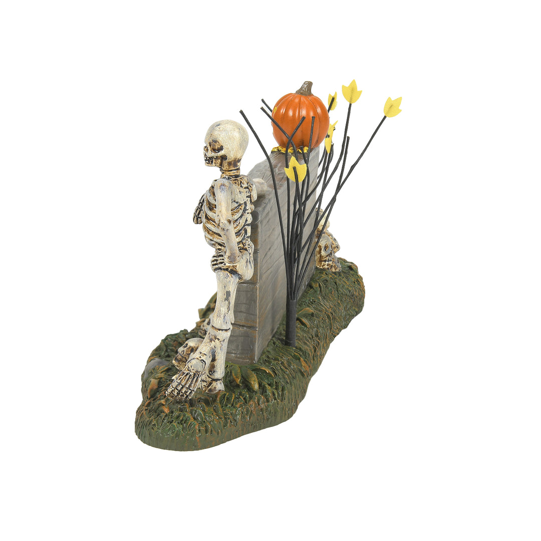 Department 56 Cross Product Halloween Village Accessory: Skeleton Sign sparkle-castle