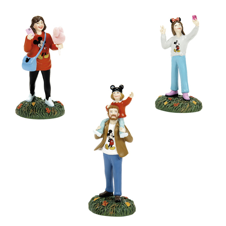 Department 56 Disney Snow Village Halloween Accessory: Visiting The Park, Set of 3 sparkle-castle