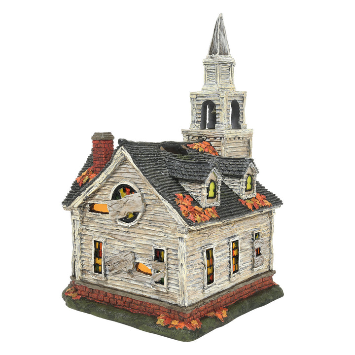 Department 56 Elvira Village: Fallen Church of Fallwell, Set of 2 sparkle-castle